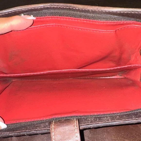 Dooney & Bourke Beige and Brown Checkered Wallet - Picture 4 of 5